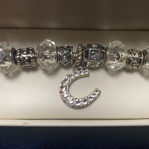 Horseshoe charm Swarovski element bracelet